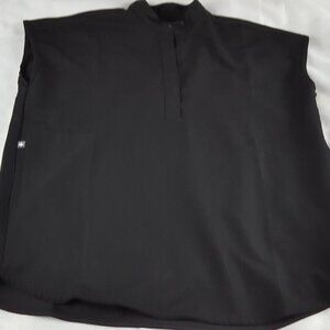 FIGS Rafaela Sleeveless Black Oversized Popover Scrub Top Women's XS